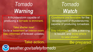 tornado watch vs warning